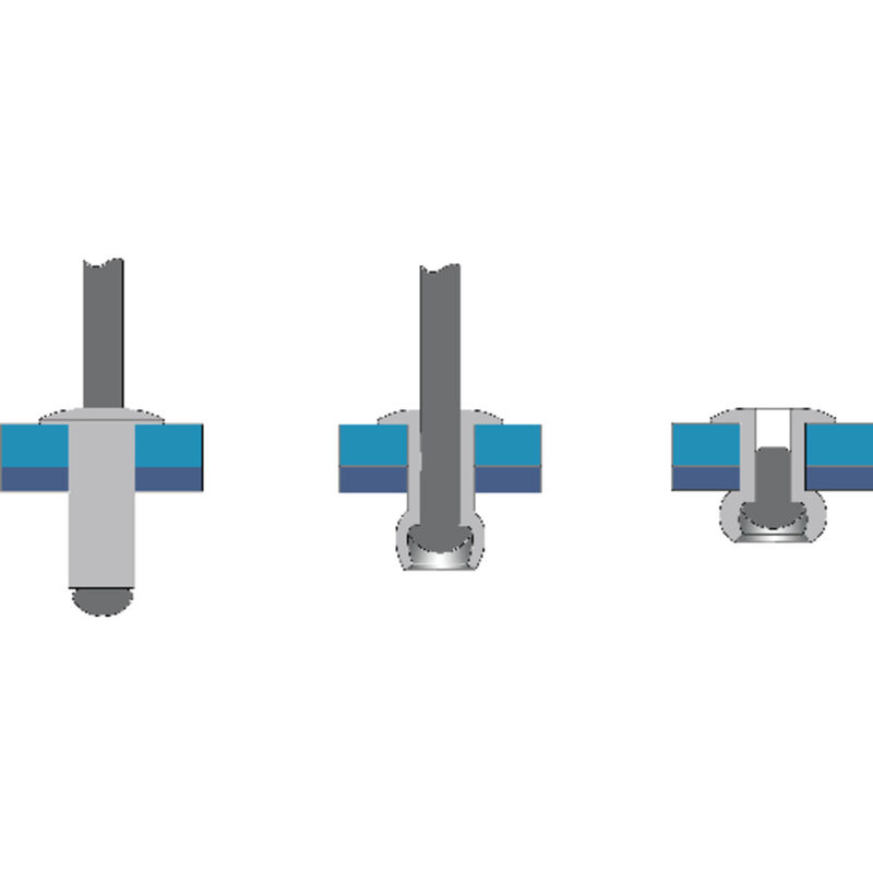 Bralo - 1010003008 Blindniete (ø x l) 3 mm x 8 mm Stahl Aluminium 500 St.