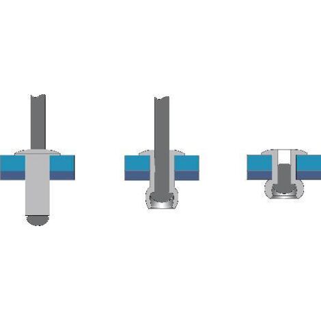 Bralo 1010004006 Rivet aveugle (Ø x L) 4 mm x 6 mm acier aluminium 500 pc(s) W46985
