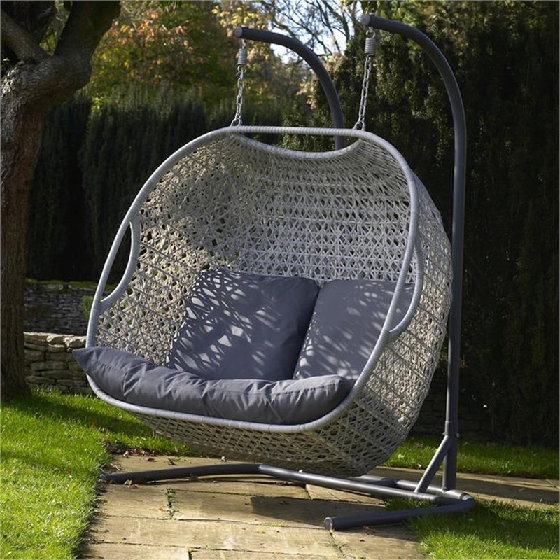 Bramblecrest Monterey Rattan Double Hanging Cocoon Chair