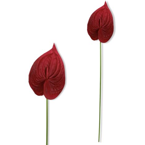 Branche - Anthurium mousse rouge 57 cm