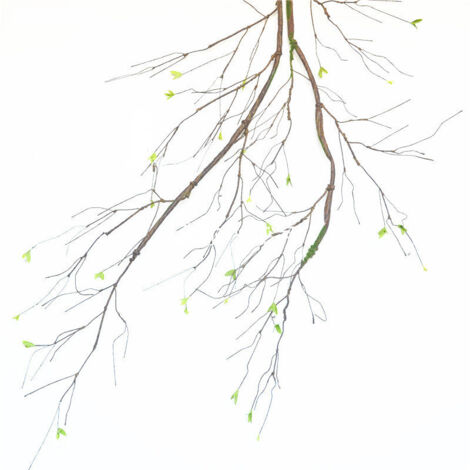Branche artificielle de décorations pour jardin en faux bois sec rattan de 90cm à tige de plastique et feuilles imitation avec fil ajustable - 1 pièce