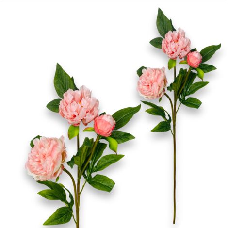 Branche de caoutchouc - Pivoine rose clair 80 cm