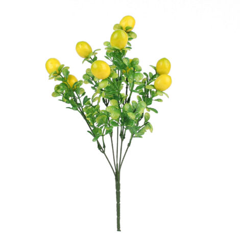 Branche De Citron Artificielle 10 Fruits 2.5Cm Simulation Branche De Citron Mousse Simulation Plante Branche Maison Arrangement De Fleurs De Mariage Décoration De Fleurs 36cm (36cm)