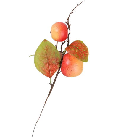 [ Branche de fruits artificiels décorative ] - 8 Pommes doubles rouges imitation branch pomegranate Kumquat décor foam berry - pour arrangement floral et décor maison ( frais d'emballage de 0.3 yuan i