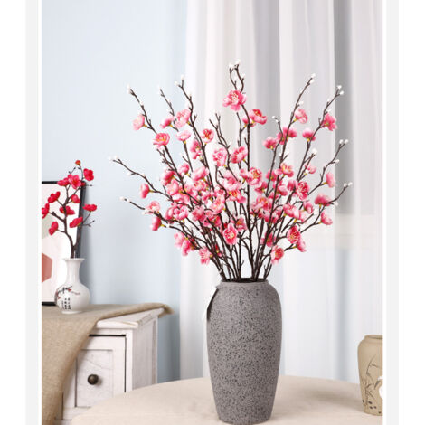 Branche de Plum Artificielle FloralFleur Branche Florale Faux Plum Tige Arrangement Plumes Décoration 55cm Plastique Soie Rose Fête Mariage Maison