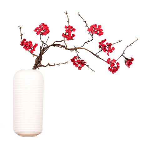 Branche de Rotin de Fleur de Cerisier de Simulation Zen, Ornement de Fausse Fleur Arrangement Floral Simple Réaliste Petite Branche Séchée Florale Salon de thé (C)