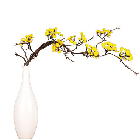 Branche de Rotin de Fleur de Cerisier de Simulation Zen, Ornement de Fausse Fleur Arrangement Floral Simple Réaliste Petite Branche Séchée Florale Salon de thé (V)