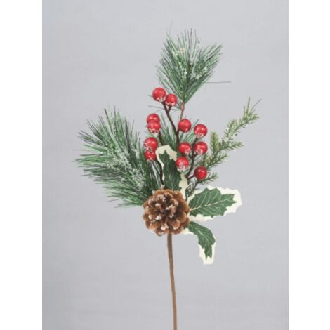 Branche décorative en PVC avec baies h38 cm