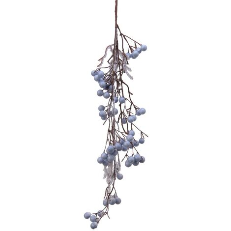 Branche décorative enneigée avec baies 80 cm
