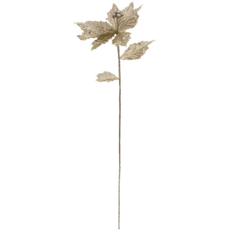 Branche décorative spéciale fêtes Poinsettia Or Fleur de Noël H 75 cm - Feeric Christmas