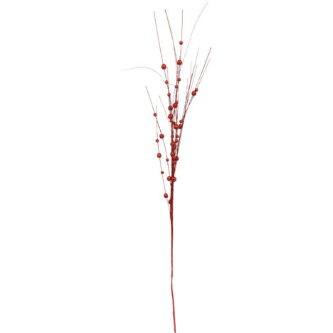 Branche décorative spéciale fêtes Rouge pailleté H 95 cm - Feeric Christmas