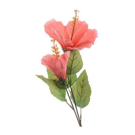 Branche d'Hibiscus Artificiel 25X71Cm Rose Décoration Intérieure Extérieure