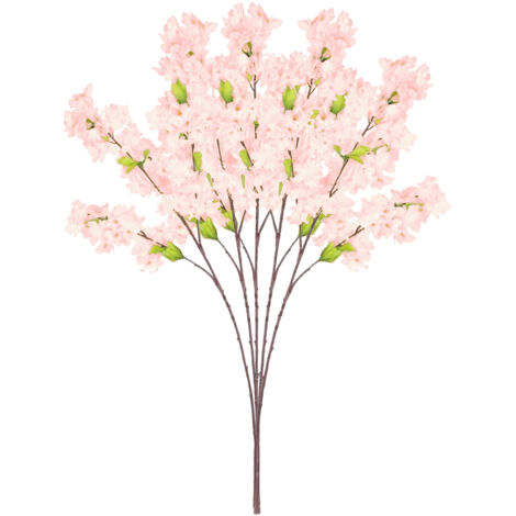 Branche Fleur Artificielle [5 Stems Champagne Cerise] Décor Floral Silk Arrangement