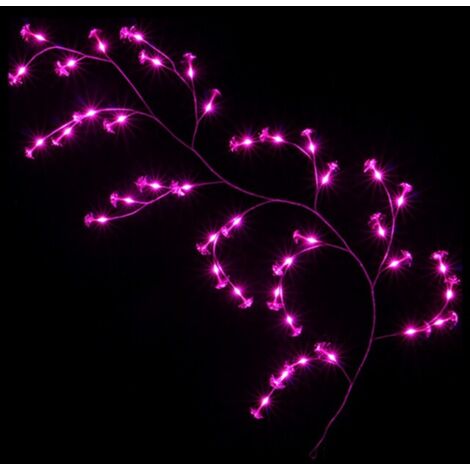 Branche lumineuse fleurs en fibres optiques 40LED 2m ROSE - SILUMEN