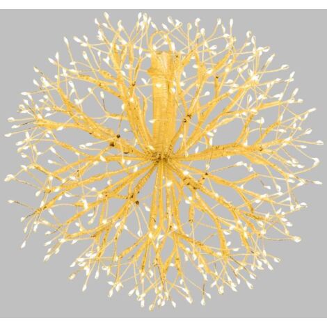 Branche Sphère Riche RICH Champagne Ø30cm 384 MicroLED FlashLED avec Rameaux de Led 5m+Ø30cm Lotti