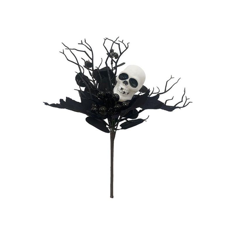 Ensoleille - Branche unique de feuille d'érable de simulation, crâne de citrouille d'halloween, décoration de branche intérieure de feuille d'érable