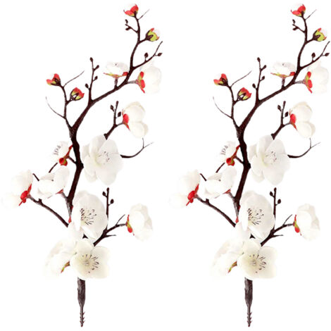 Branches de Fleur de Prunier à Tige Lue en Fausses Fleurs Artificielles pour la Décoration de Table de Mariage à la Maison Décor de Fête de Bureau (Z)