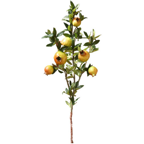Branches de Grenade Artificielles 2 Pièces, Fruits en Mousse de Simulation Authentiques pour la Cuisine, la Table de Fête à la Maison (201224DY01-1)