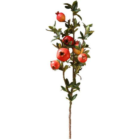 Branches de Grenade Artificielles 2 Pièces, Fruits en Mousse de Simulation Authentiques pour la Cuisine, la Table de Fête à la Maison (201224DY01-2)
