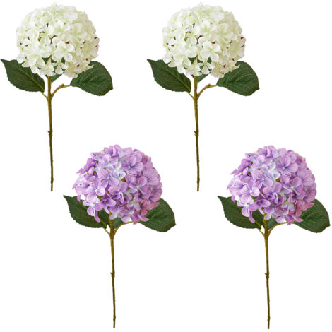 Branches Hydrangea Artificiales - 4 Fleurs Simulation Impression 3D pour Décor Maison Mariage