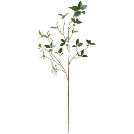 Branches Vertes de Banian Artificielles, Fausses Plantes en Plastique Plantes Artificielles D'extérieur avec Feuille de Haricot et Longue Tige pour la Décoration de Bureau de (73cm)