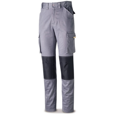 BRAND Labor Protection „Stretch“-Hose mit Verstärkung Größe 60 aus Baumwolle und Elasthan in Grau und Schwarz 588-PSTRG6
