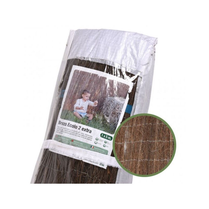 Suinga - Brise vue en Brande de Bruyère, Maille de bruyère 2 x 5 m, dissimulation à 85% clôture pour terrasses et jardins