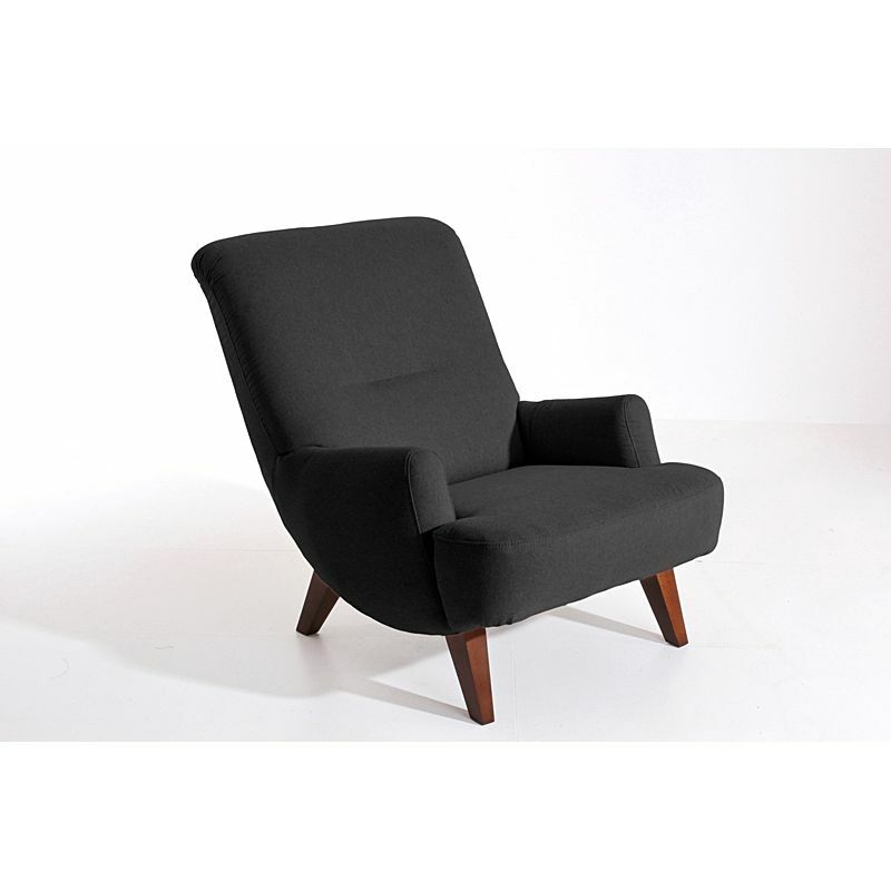 Max Winzer - Sessel BRANDFORD-23 Flachgewebe (Filzoptik) Farbe schwarz Sitzhärte mittel B: 71cm T: 101cm H: 80cm