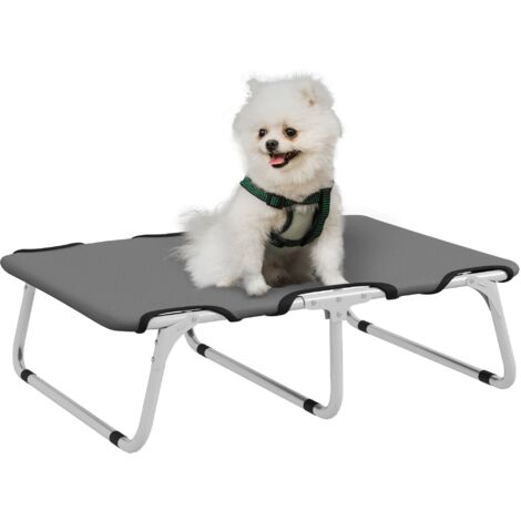 Brandina Lettino per Cani Piccoli Pieghevole 71x58x20 cm per Interno ed Esterno in Metallo e Tessuto Oxford Grigio