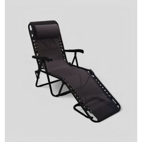 BRANDINA LOUNGER PIEGHEVOLE NERO E TEXTILENE ANTRACITE