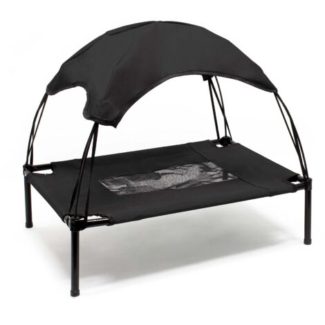 Brandina Per Cani Animali Branda Lettino Con Tettuccio Parasole Cuccia Da Spiaggia M Nero