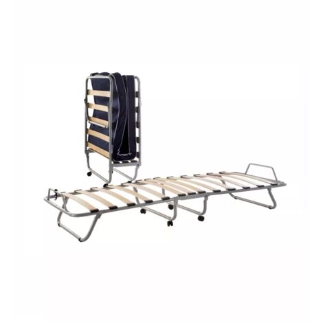 brandina pieghevole dormir con doghe in legno e materasso 80x190 cm