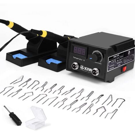 Brandmalerei Set mit 23X Spitz und zwei Stiften, Brandmalgerät Brandmalstation 100W, Digital Display, Holzbrenner Werkzeug Brennkolben Pyrography Machine Set, 0-750°C, für Holz, Leder und Kork