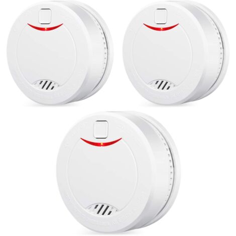 Brandmelder mit fotoelektrischem Sensor, automatisierte Prüfung für Zuhause/Geschäft/Firma (3-teilig)