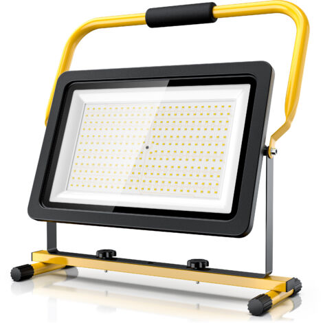 Brandson 200W LED Baustrahler - Arbeitsscheinwerfer - Bauscheinwerfer - Standgestell und Tragegriff - 16000 Lumen - 4 m Stromkabel - Metallgehäuse