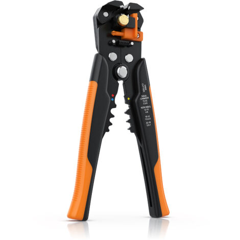 Brandson Abisolierzange selbsteinstellend - 10-24 AWG - Kabelschneider zum Abisolieren für Kabeldurchmesser von 0.2 - 6mm² - Crimpzange Crimpen