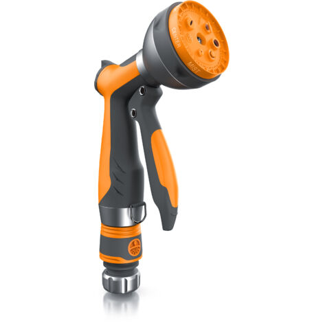 Brandson Garten Handbrause 7 Sprühprofile - Gartenbrause für Gartenschlauch - Spritzpistole Pistolengriff mit Halteclip - 1-8 bar Wasserdruck