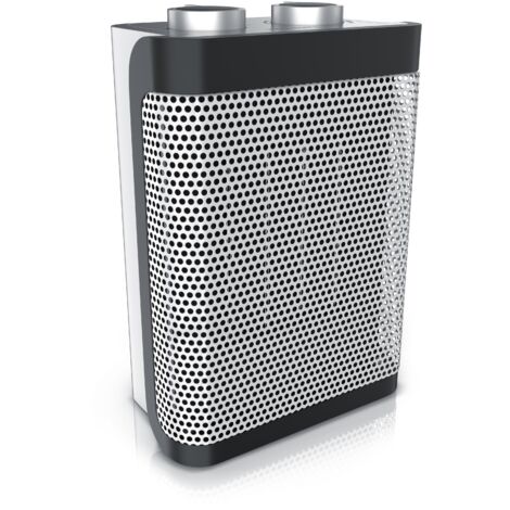Brandson Keramikheizgerät, Heizlüfter mit Temperaturregelung, 1500W, 2 Leistungsstufen, Überhitzungsschutz, Thermosicherung, Umkippschutz, Silber