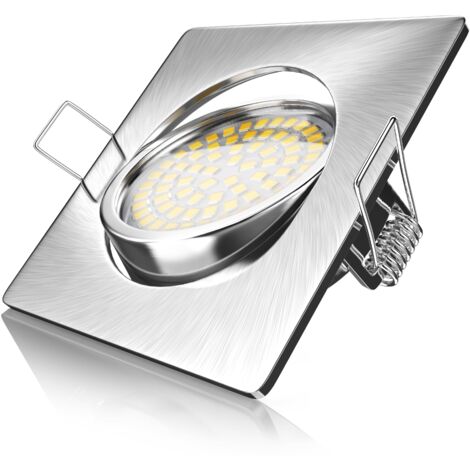 Brandson LED Einbaustrahler in Edelstahl Optik, schwenkbarer Deckenspot mit 320 Lumen / Warmweiß