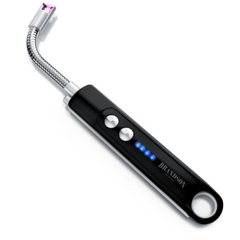 Brandson - Lichtbogen Feuerzeug - Stabfeuerzeug - Feuerzeug elektrisch - USB Feuerzeug aufladbar - Kerzenanzünder - mit LED Batteriestandsanzeige
