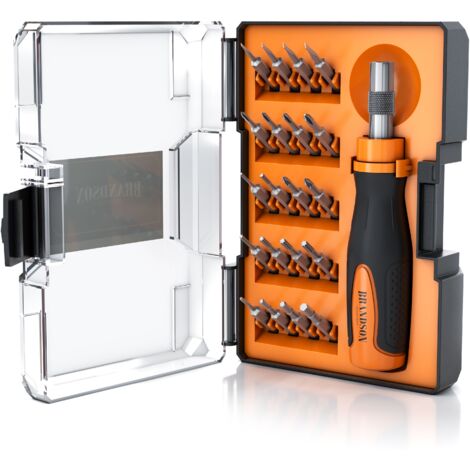 Brandson Schraubendreher Set 21 teilig Minibits 4 mm 5 32 Zoll - Schlitz Kreuzschlitz Sechskant Torx Feinmechaniker Set Schraubenzieher Satz