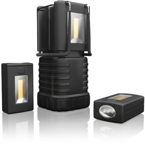 Brandson spritzwassergeschützte LED Campinglampe Laterne mit 2 abnehmbaren Taschenlampen