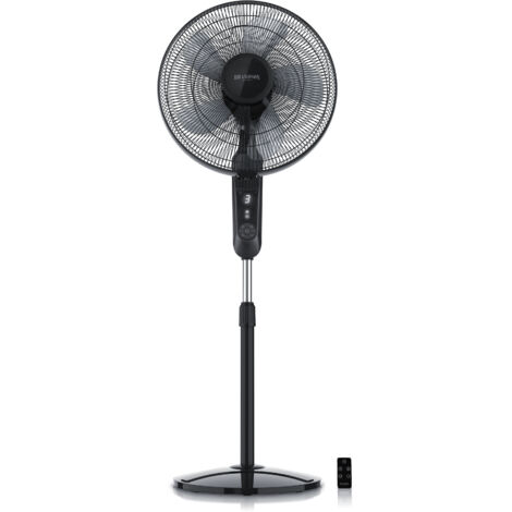 Brandson Standventilator 60W mit Timer, Luftkühler 80 Grad osziellierend, Ventilator höhenverstellbar, Kopf um 35 Grad neigbar, 3 Geschwindigkeiten