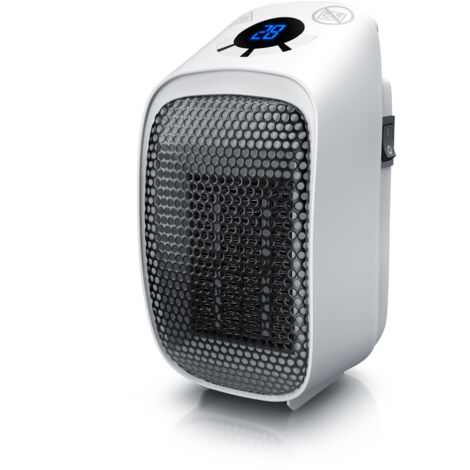 Brandson Steckdosen Heizlüfter 400W, Mini Keramik Heizung, Digitalanzeige, energiesparend, Thermostat, Überhitzungsschutz, Automatische Abschaltung