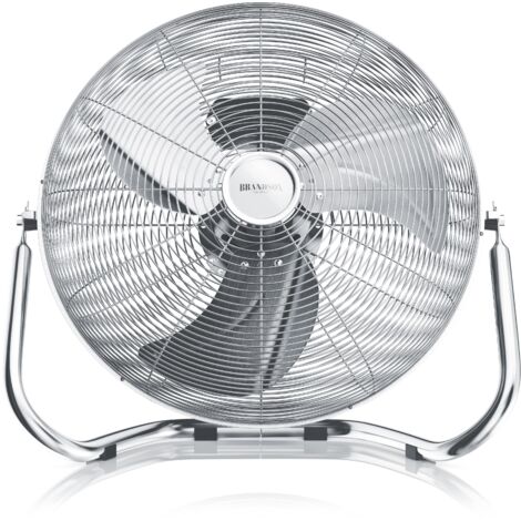 Brandson Windmaschine 53,5cm Ø, Ventilator Retro 160W neigbar, Bodenventilator, hoher Luftdurchsatz, silber