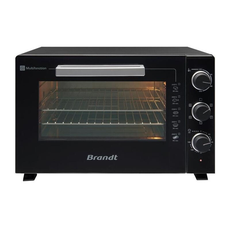 BRANDT FC469MUB - Mini-Four 46 litres - 1800W - Multifonctions - Thermostat reglable 230C - Minuterie 120min - Aluminium - Noir
