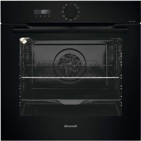 Brandt – Four traditionnel pyrolyse 73L – Dimensions H59.6 x L59.2 x P54.4 cm – Classe énergétique A+ – 9 modes de cuisson dont vapeur - BOP7534BB