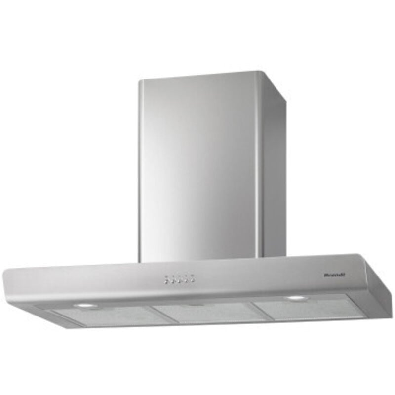 Brandt - Hotte Décorative murale aspirante inox Largeur 90CM Débit d'air 606m3/h