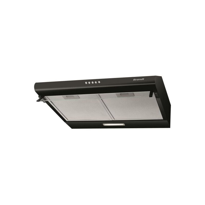 BRANDT Hotte Visière Casquette aspirante noire Largeur 60cm Débit d'air 321m3/h - Noir