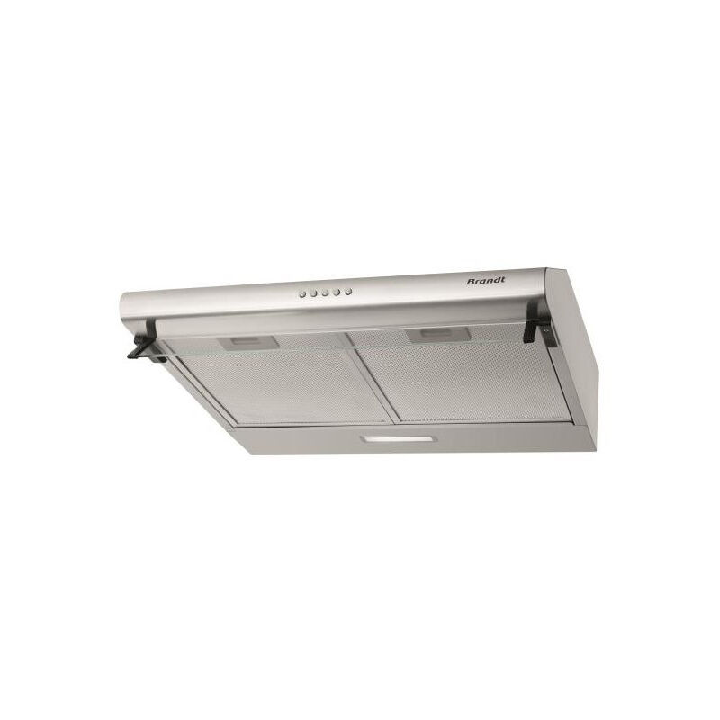 BRANDT Hotte visière casquette aspirante Inox Largeur 60cm Débit d'air 321m3/h - Inox